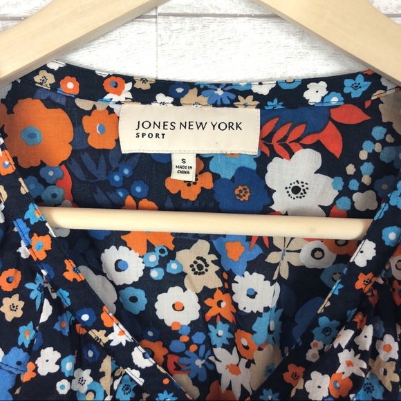 JONES NEW YORK Sport Floral Button Down Top Shirt - Picture 6 of 7